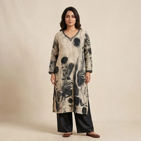 Grey_Muslin_Embroidered_Neck_Straight_3_Piece_Suit_Set_For_Women