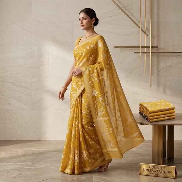 Mustard_Yellow_Linen_Cotton_Floral_Embroidered_Saree_For_Women