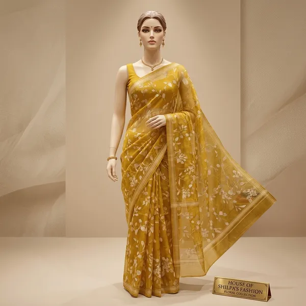 Mustard_Yellow_Linen_Cotton_Floral_Embroidered_Saree_For_Women