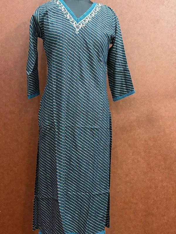 Blue_Rayon_Cotton_Leheriya_Print_Straight_Kurta_For_Women