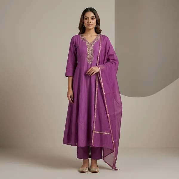 Purple_Chanderi_Embroidered_Anarkali_Suit_Set_For_Women