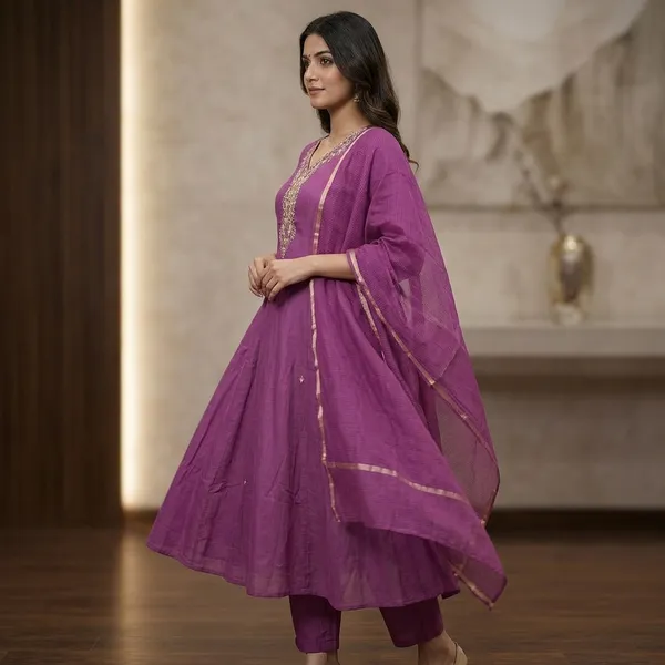 Purple_Chanderi_Embroidered_Anarkali_Suit_Set_For_Women