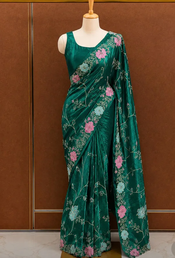 Green_Silk_Floral_Embroidered_Lehenga_Set_For_Women