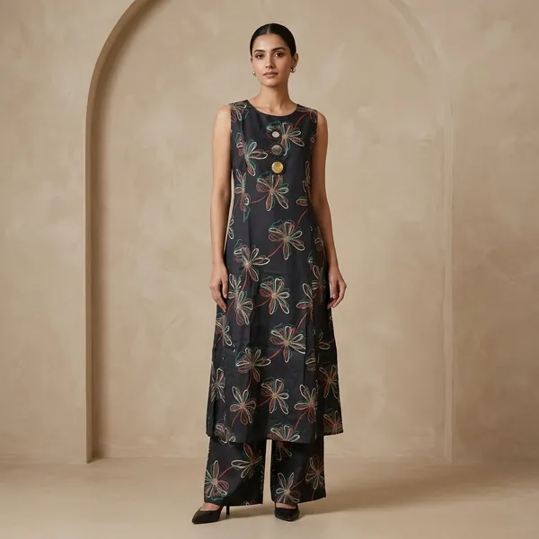 Black_Floral_Print_Silk_Sleeveless_Co-Ord_Set_For_Women
