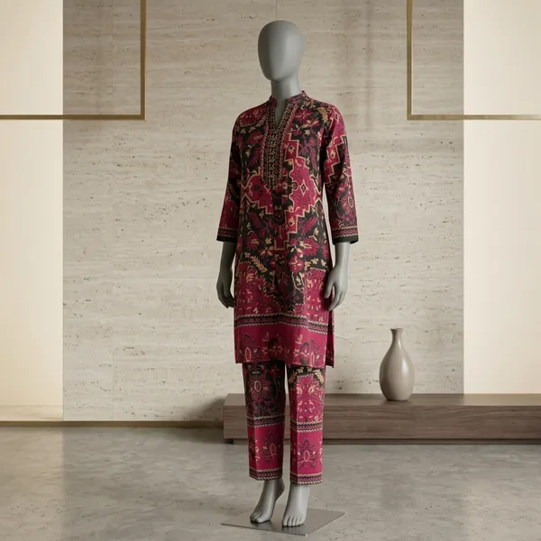Pink_Rayon_Cotton_Floral_Embroidered_Kurta_Pant_Set_For_Women