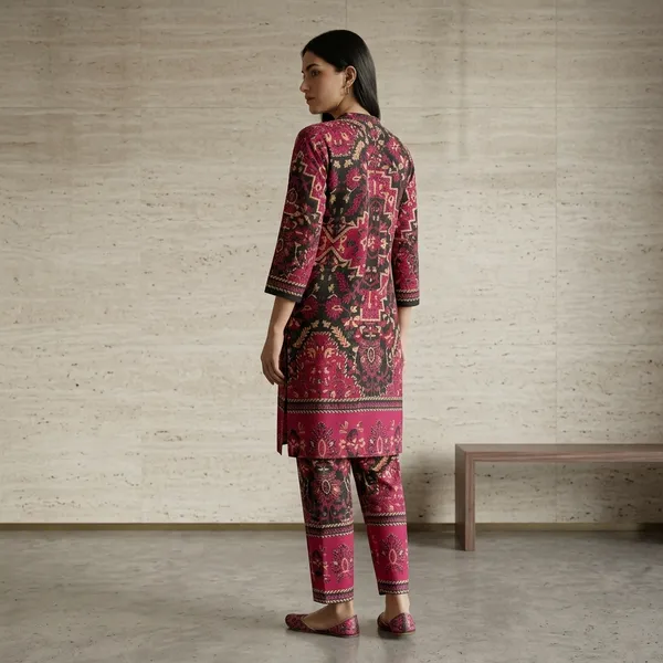 Pink_Rayon_Cotton_Floral_Embroidered_Kurta_Pant_Set_For_Women