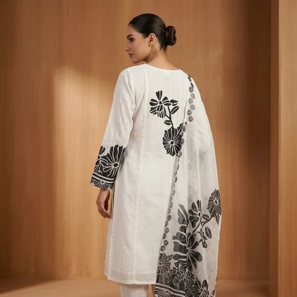 White_Mul_Cotton_Floral_Embroidered_Kurta_Set_For_Women
