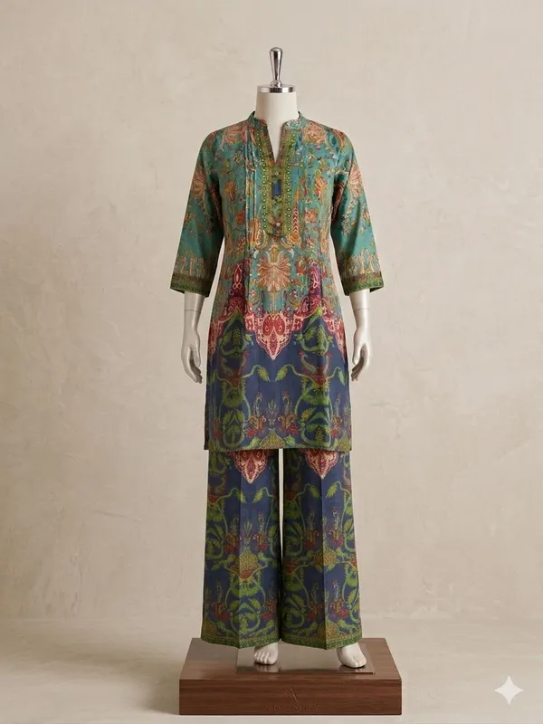Multicolor_Printed_Tunic_And_Palazzo_Kurta_Set_For_Women