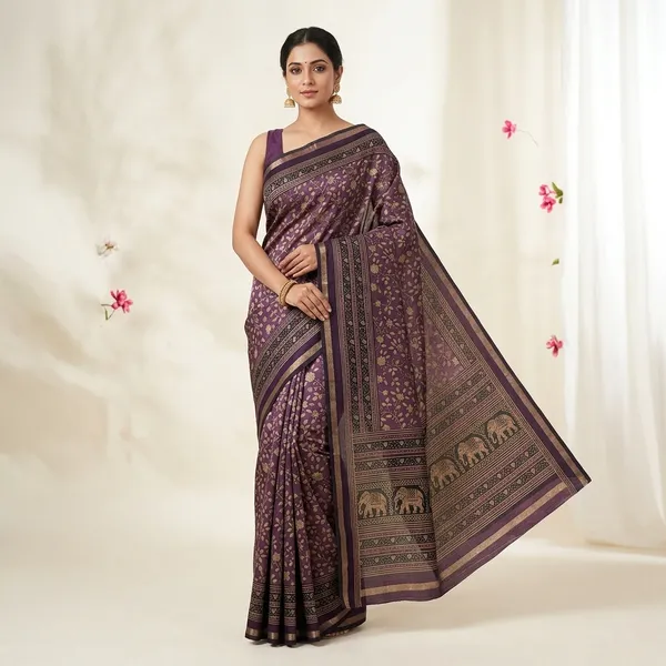 Purple_Cotton_Silk_Floral_Printed_Saree_For_Women