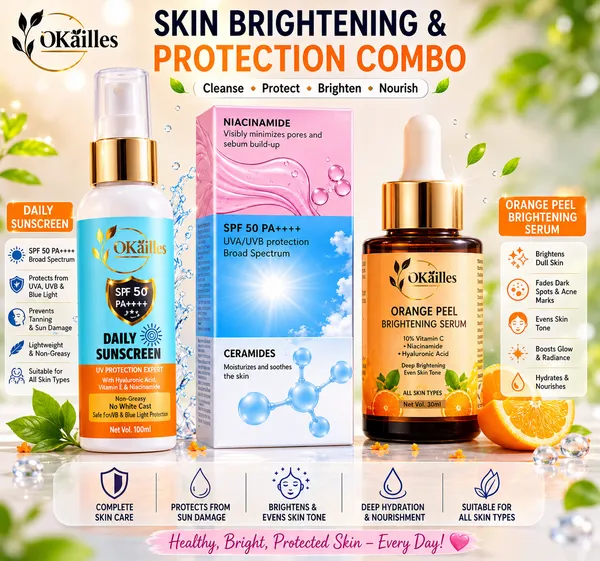 2_Steps_Super_Glowing_Skin_combo_Orange_Peel_Vitamin_C_Serum_And_Daily_Sunscreen_Pack_Of_2