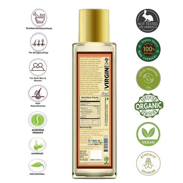 Pramsh_Cold_Pressed_Organic_Virgin_Castor_Oil_Hair_Growth_200Ml