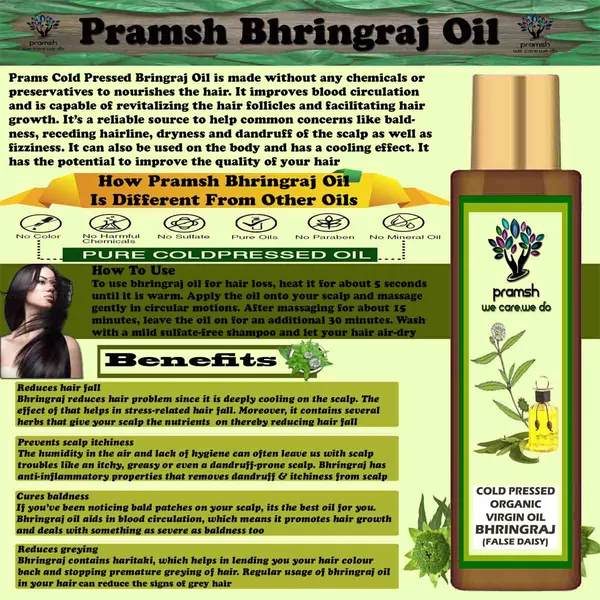 Pramsh_Cold_Pressed_Organic_Virgin_Bhringraj_Hair_Oil_200Ml