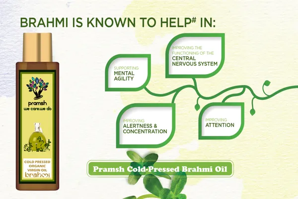 Pramsh_Cold_Pressed_Organic_Virgin_Brahmi_Hair_Oil_100Ml