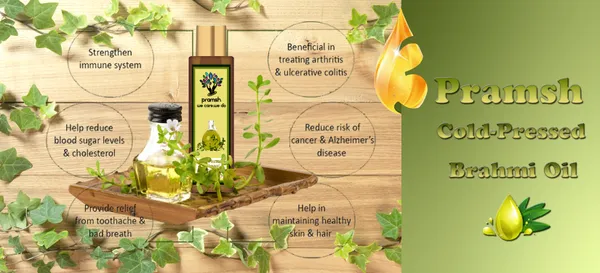 Pramsh_Cold_Pressed_Organic_Virgin_Brahmi_Hair_Oil_100Ml
