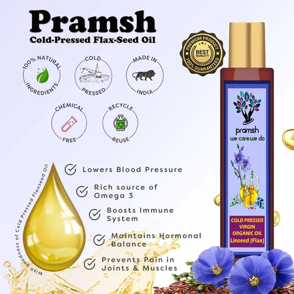 Pramsh_Cold_Pressed_Virgin_Organic_Flax_Seed_Oil_200Ml