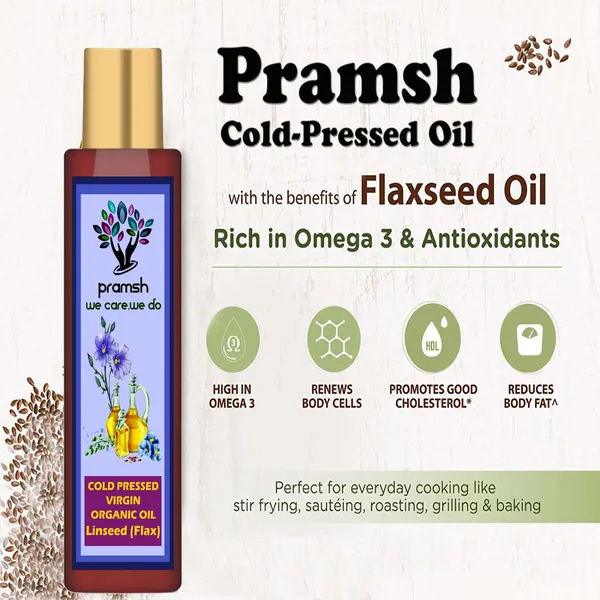 Pramsh_Cold_Pressed_Virgin_Organic_Flax_Seed_Oil_200Ml