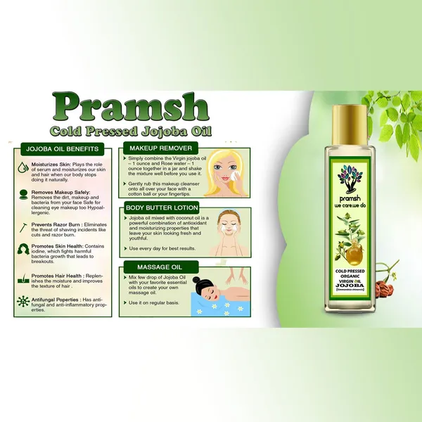 Pramsh_Cold_Pressed_Organic_Virgin_Jojoba_Oil_100Ml
