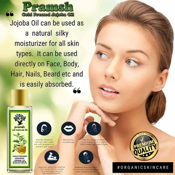 Pramsh_Cold_Pressed_Organic_Virgin_Jojoba_Oil_100Ml
