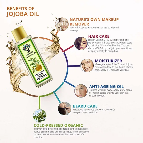 Pramsh_Cold_Pressed_Organic_Virgin_Jojoba_Oil_100Ml