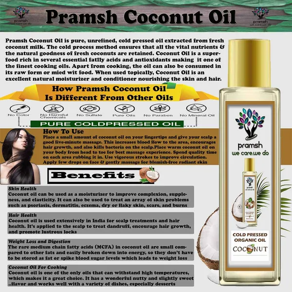 Pramsh_Cold_Pressed_Organic_Coconut_Oil_Hair_Skin_Care_200Ml