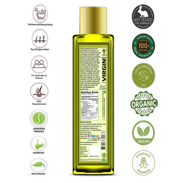 Pramsh_Cold_Pressed_Organic_Virgin_Avocado_Oil_50Ml