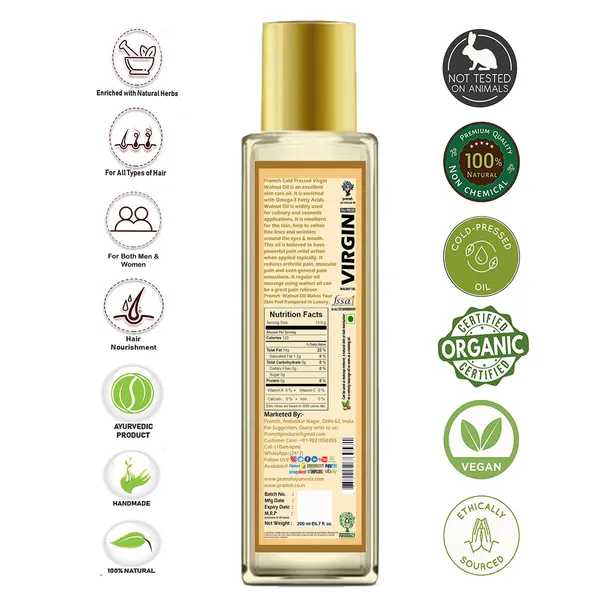 Pramsh_Cold_Pressed_Organic_Virgin_Walnut_Oil_200Ml