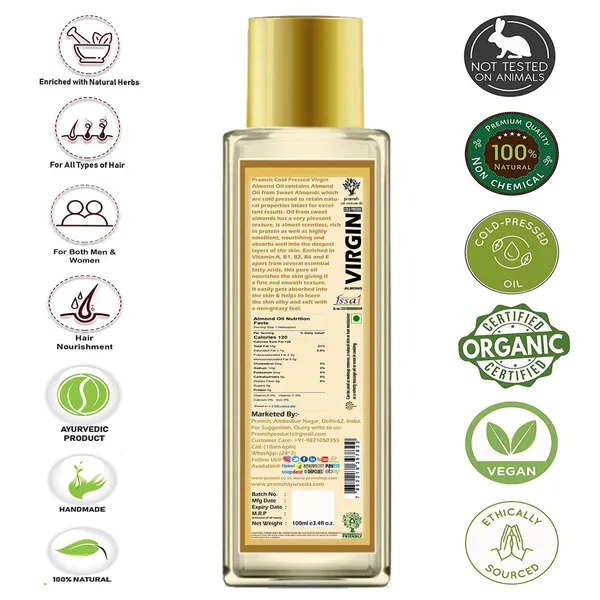 Pramsh_Cold_Pressed_Organic_Almond_Oil_100Ml