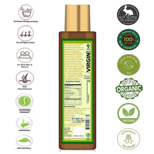 Pramsh_Cold_Pressed_Organic_Virgin_Bhringraj_Hair_Oil_100Ml