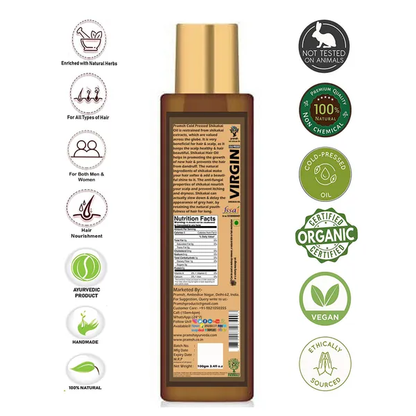 Pramsh_Cold_Pressed_Organic_Virgin_Shikakai_Oil_100Ml