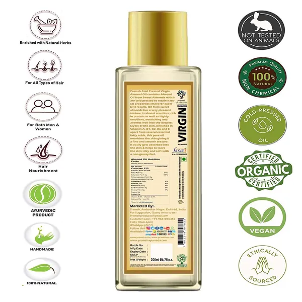 Pramsh_Cold_Pressed_Organic_Almond_Oil_200Ml