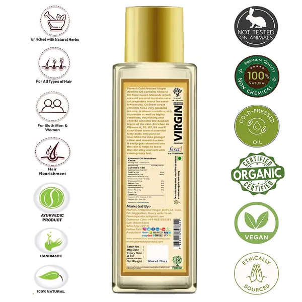 Pramsh_Cold_Pressed_Organic_Almond_Oil_Hair_Skin_Care_50Ml