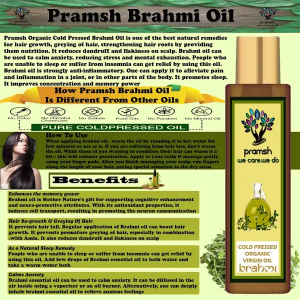 Pramsh_Cold_Pressed_Organic_Virgin_Brahmi_Oil_200Ml