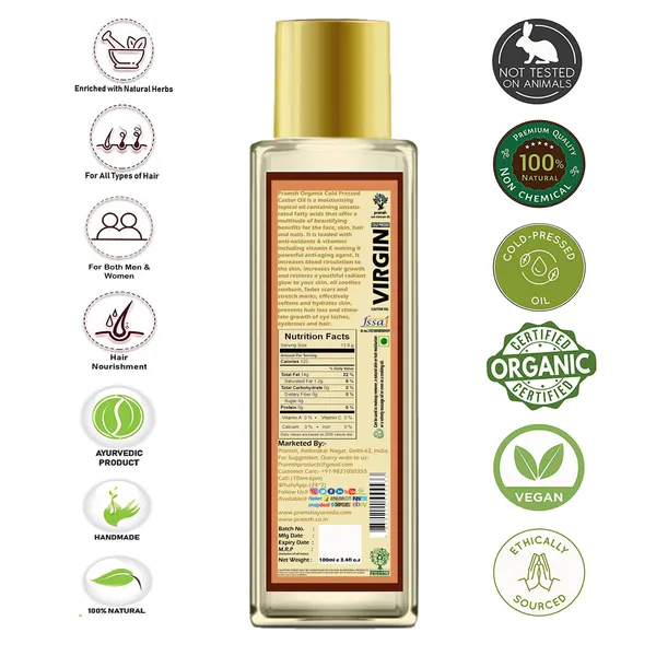 Pramsh_Organic_Cold_Pressed_Virgin_Castor_Oil_100Ml