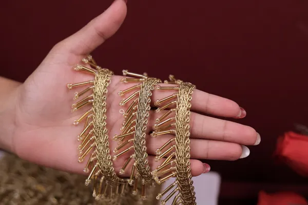 Metallic_Gold_Thread_Lace_With_Acrylic_Tube_Beads_And_Round_Beads