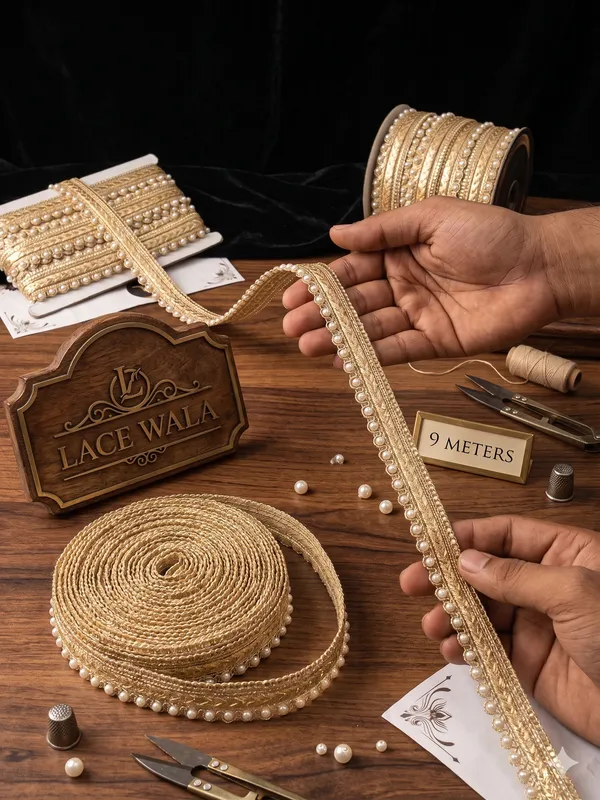 Golden_Pearl_Embellished_Decorative_Lace_Trim_9_Meters