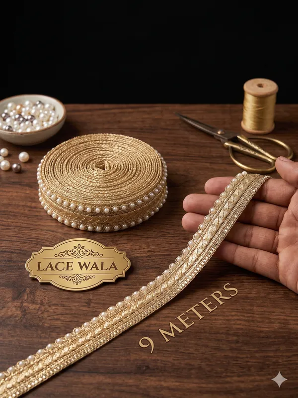 Golden_Pearl_Embellished_Decorative_Lace_Trim_9_Meters