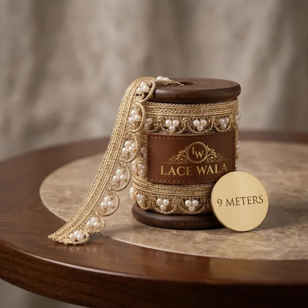 Golden_Pearl_Embellished_Decorative_Lace_Trim_9_Meters