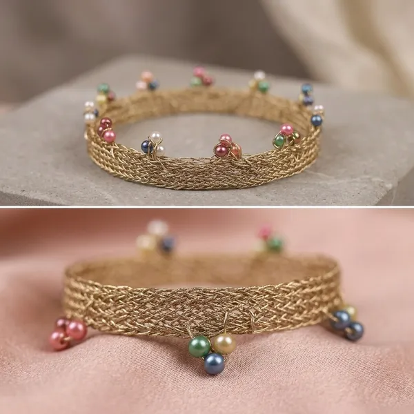 Gold_Mesh_Beaded_Charm_Wrap_Bracelet