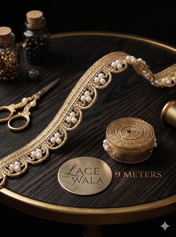 Golden_Pearl_Embellished_Decorative_Lace_Trim_9_Meters