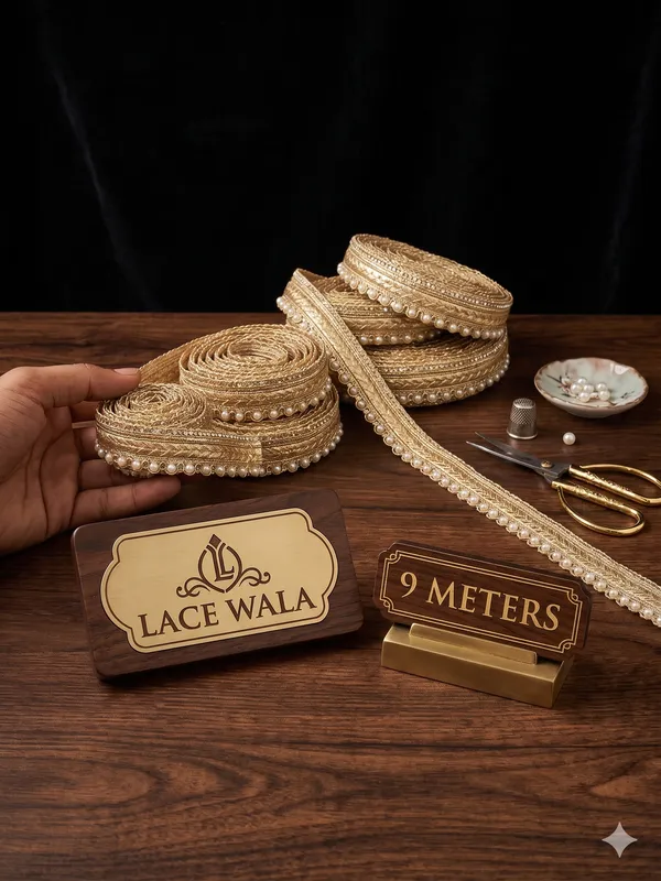 Golden_Pearl_Embellished_Decorative_Lace_Trim_9_Meters