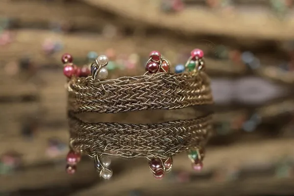 Gold_Mesh_Beaded_Charm_Wrap_Bracelet