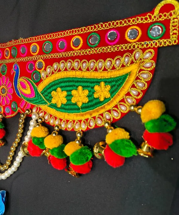 Royal_Om_Designer_Toran_with_Multicolor_Tassels_&_Pearl_Bead_Hanging_{_37_INCH_]