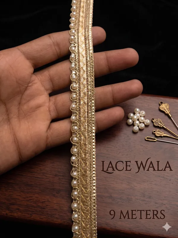 Golden_Pearl_Embellished_Decorative_Lace_Trim_9_Meters