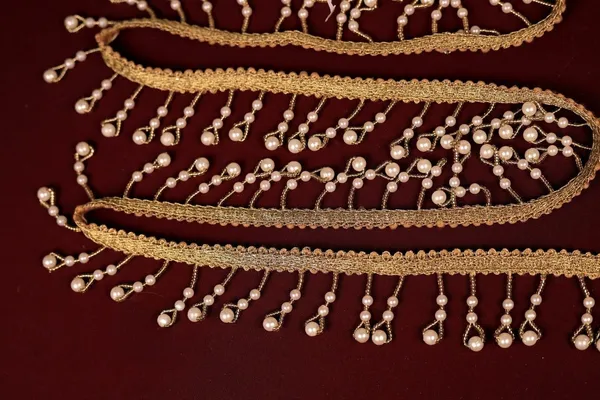 Golden_Beaded_Pearl_Tassel_Trim_for_Embellishment