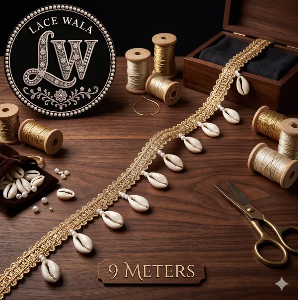 Golden_Braided_Lace_with_Cowrie_Shell_Trim__9_Meters