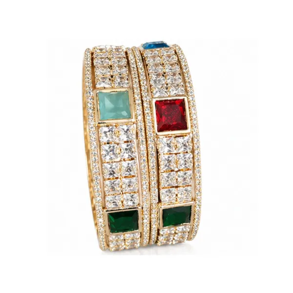 Golden_White_Gold_Plated_Cubic_Zirconia_Gemstone_Bangle_Set_For_Women