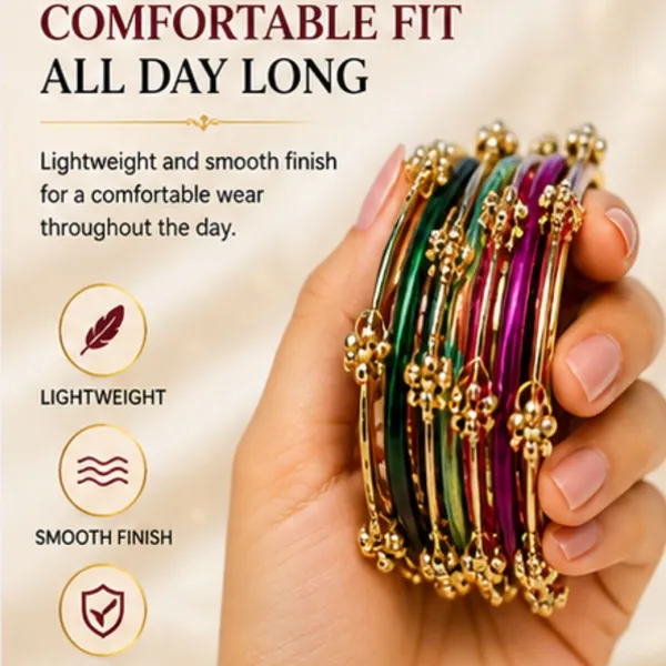 Multicolour_Metal_Alloy_Beaded_Gold_Tone_Bangle_Set_For_Women