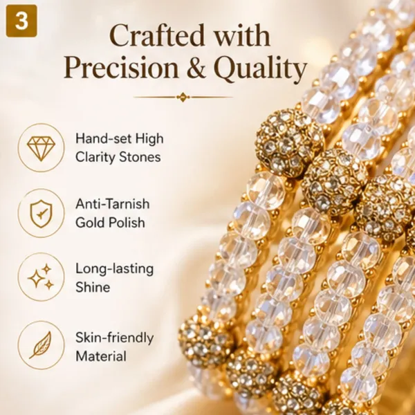 White_Gold_Plated_Crystal_Bead_Stone_Bangle_Set_For_Women
