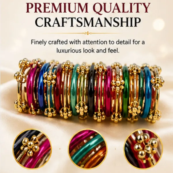 Multicolour_Metal_Alloy_Beaded_Gold_Tone_Bangle_Set_For_Women