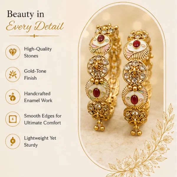 Golden_Gold_Plated_Kundan_Ruby_Bangle_Set_For_Women
